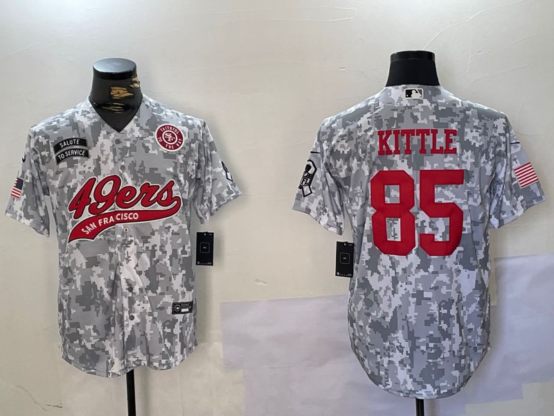 Men San Francisco 49ers #85 Kittle Nike Arctic Camo 2024 Salute to Service Limited NFL Jersey style 2->san francisco 49ers->NFL Jersey